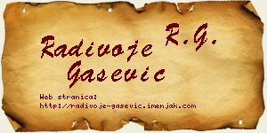 Radivoje Gašević vizit kartica
